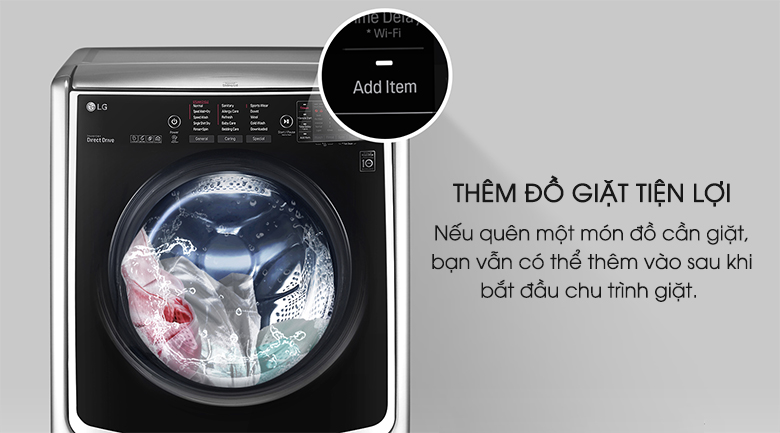 Thêm đồ giặt - Máy giặt LG Twinwash Inverter F2721HTTV & T2735NWLV