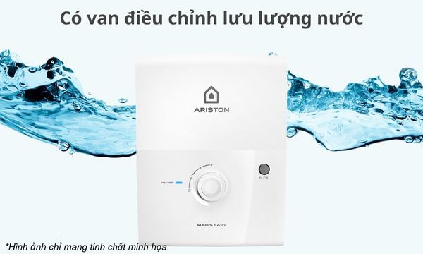 Máy nước nóng Ariston AURES EASY 3.5 Có van điều chỉnh lưu lượng nước