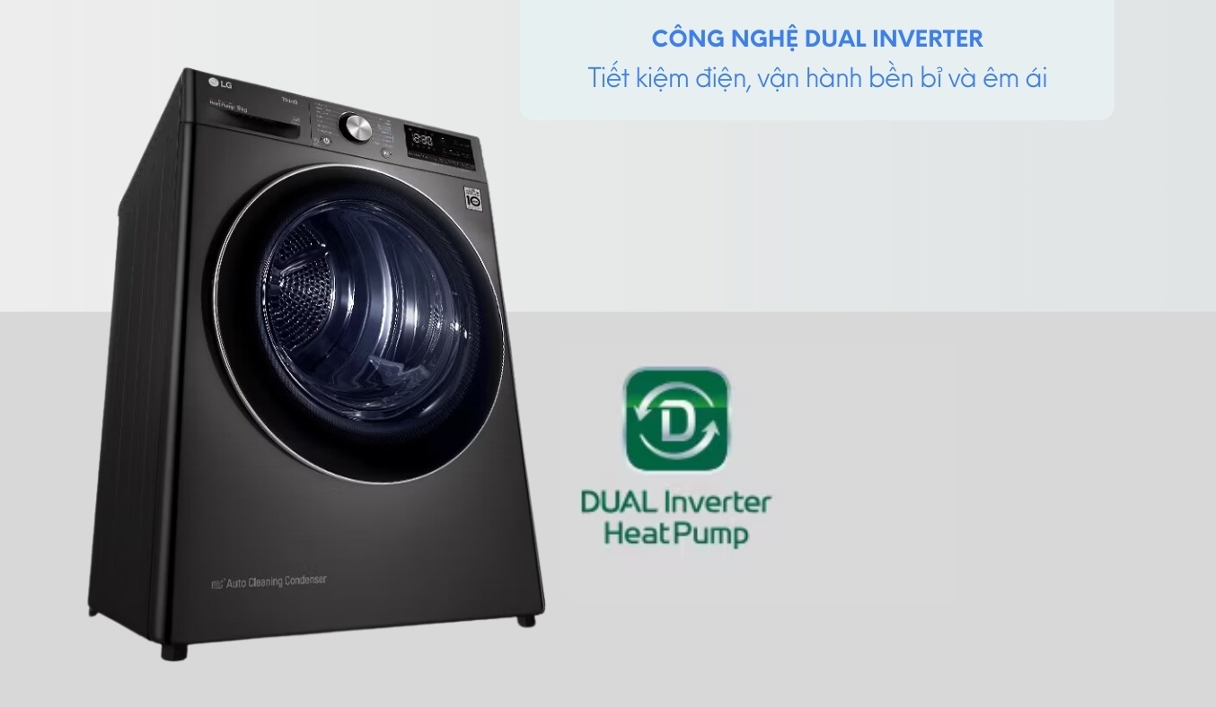 may-say-quan-ao-lg-inverter-dvhp50b-2 Máy sấy quần áo LG Inverter 10.5 kg DVHP50B Dual Inverter tiết kiệm điện