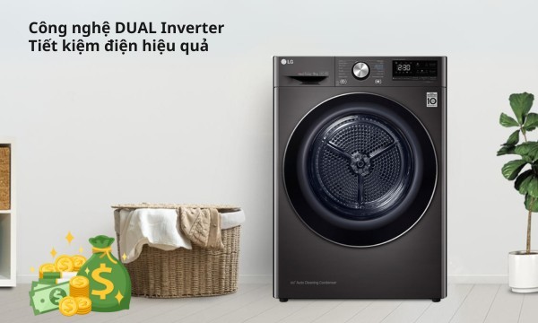 may-say-quan-ao-lg-inverter-9-kg-dvhp09b-3 Máy sấy quần áo LG Inverter 9 kg DVHP09B Công nghệ Inverter
