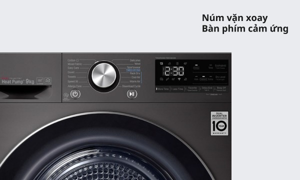 may-say-quan-ao-lg-inverter-9-kg-dvhp09b-7 Máy sấy quần áo LG Inverter 9 kg DVHP09B Bảng điều khiển trực quan
