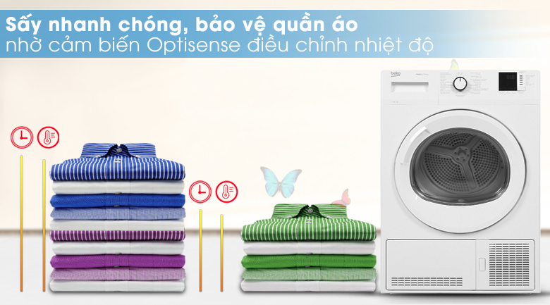 Cảm biến thông minh Optisense - Máy sấy Beko 8kg DU8133GA0W Cảm biến thông minh Optisense - Máy sấy Beko 8kg DU8133GA0W