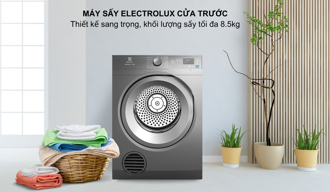 may-say-quan-ao-electrolux-8-5-kg-edv854n3sb-1 Máy sấy quần áo Electrolux 8.5 kg EDV854N3SB thiết kế cửa trước