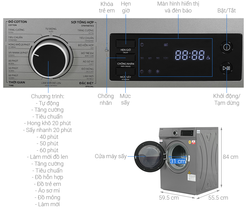 may-say-toshiba-td-h80sev-sk-note-1 Máy sấy thông hơi 7 kg Toshiba TD-H80SEV(SK)