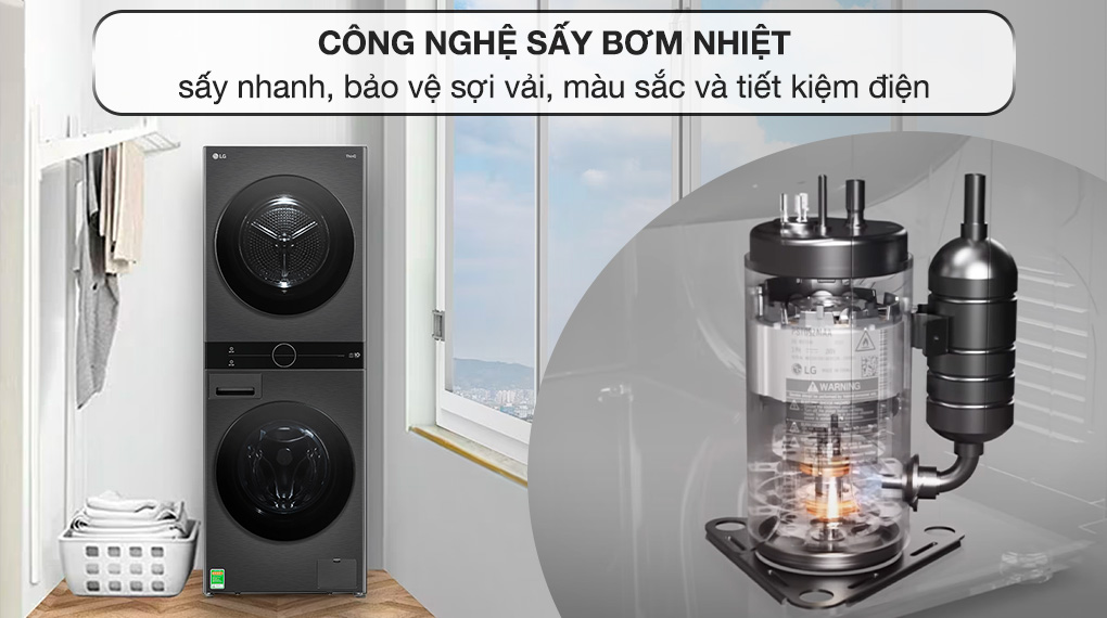 Máy giặt sấy LG Inverter 14 kg WT1410NHB sấy bơm nhiẹt Máy giặt sấy LG Inverter 14 kg WT1410NHB sấy bơm nhiẹt