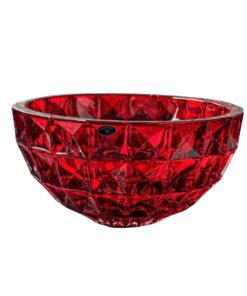 Tô kim cương 28cm Crystal Bohemia màu đỏ