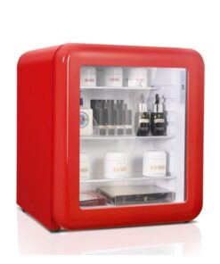 Tủ mỹ phẩm đồ uống HCK 48L SC-46R-S mini retro màu đỏ mặt kính