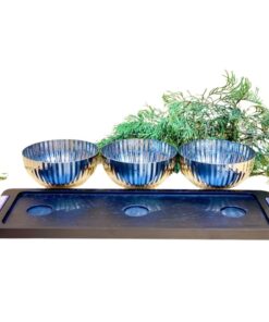 Set 3 bát bày hạt, gia vị phong cách Bắc Âu bày bàn siêu sang kèm khay gỗ
