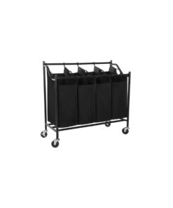 Hộp đựng đồ giặt Songmics Laundry Basket Laundry Hamper (4 túi vải+kệ có bánh xe- màu đen)
