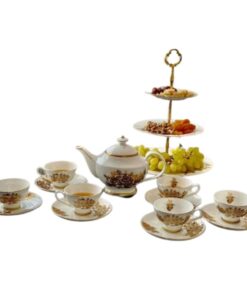 Bộ cafe sứ xương Imperial London cúc vàng HF