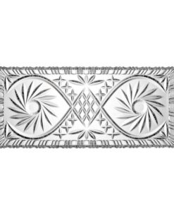 Đĩa chữ nhật pha lê Bohemia mài xoáy 40cm