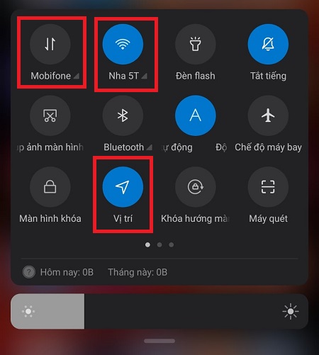 Tắt dữ liệu di động, wifi và vị trí