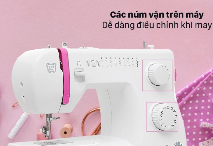 Máy may cơ gia đình Butterfly JH5209 có núm vặn dễ điều chỉnh khi may