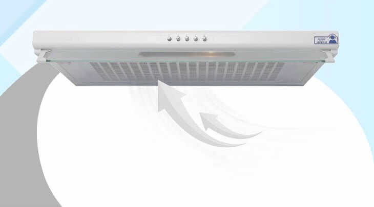 Máy hút mùi chỉ sử dụng khoảng 300 - 380W/giờ giúp tiết kiệm điện năng cho gia đình