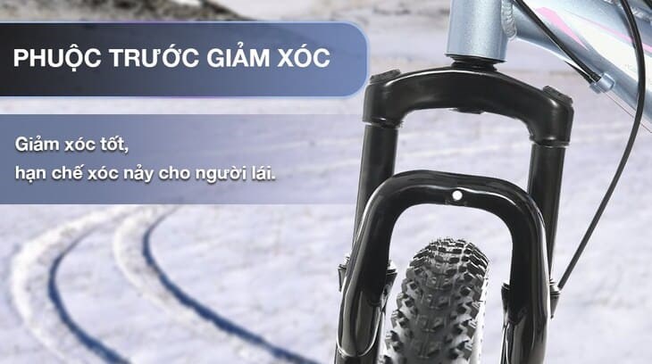 Xe Đạp Địa Hình MTB Txed Power 2.3-Df 27.5 inch Size M có phuộc trước giảm xóc hiệu quả, hạn chế xóc nảy khi di chuyển trên các cung đường xấu