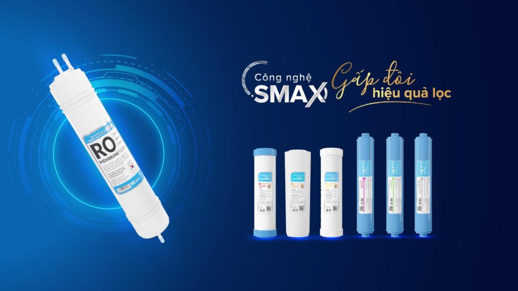 Công nghệ SMAX trên máy lọc nước Karofi RO giúp lọc sạch đến 99,9% cặn bẩn, vi khuẩn và virus