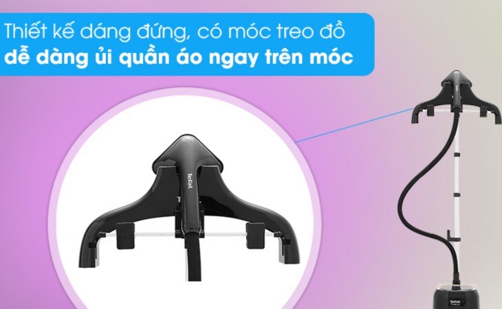 Bàn ủi hơi nước đứng Tefal IT3420E0 1850W có móc treo đồ giúp dễ dàng ủi quần áo trên móc