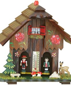Đồng hồ Cuckoo đo nhiệt độ và độ ẩm Engstler 95 Wetterhaus Black Forest 17 cm