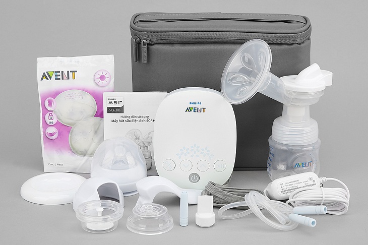 Máy hút sữa Philips AVENT có đang dạng phụ kiện đi kèm máy