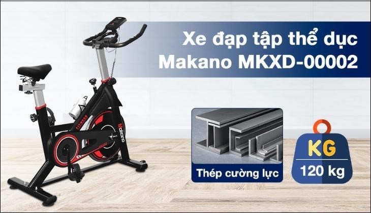 Xe đạp tập thể dục Makano MKXD-00002 sở hữu khung sườn thép cường lực vững chãi cùng gam màu đỏ đen mạnh mẽ, sang trọng