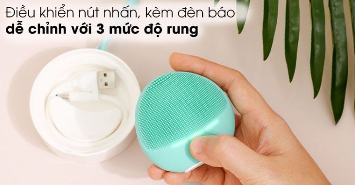 Máy rửa mặt và massage dành cho da nhạy cảm Halio Sweet Mint sở hữu 3 chế độ rung được nghiên cứu và chọn lọc kỹ