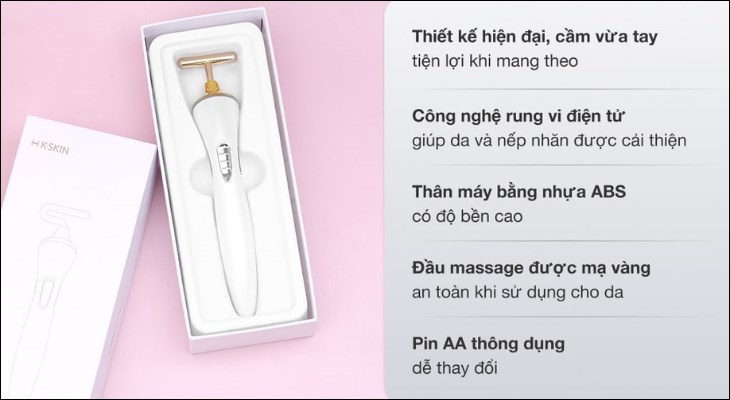 Máy massage nâng cơ mặt K.SKIN KD9060 có tác dụng làm mờ nếp nhăn, hỗ trợ nâng cơ, chống lão hóa hay chảy xệ cho vùng da mặt