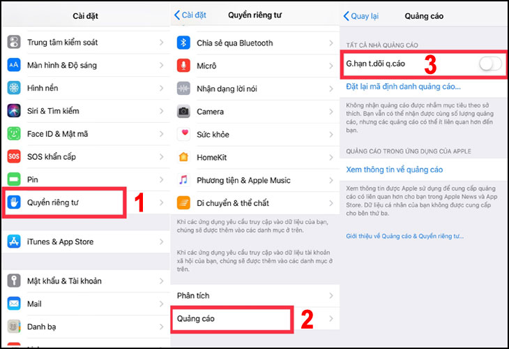 Cách bật tính năng hạn chế quảng cáo trên iPhone 11
