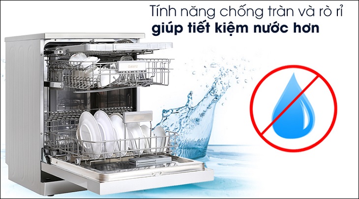 Máy rửa chén độc lập có sấy Galanz W60B1A401M-AE5(SS) giúp tiết kiệm nước hiệu quả
