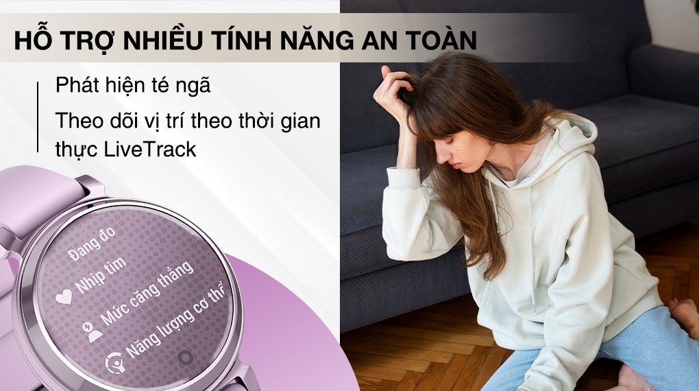 Garmin Lily 2 34mm dây silicone giúp tiện theo dõi các chỉ số sức khỏe cơ bản