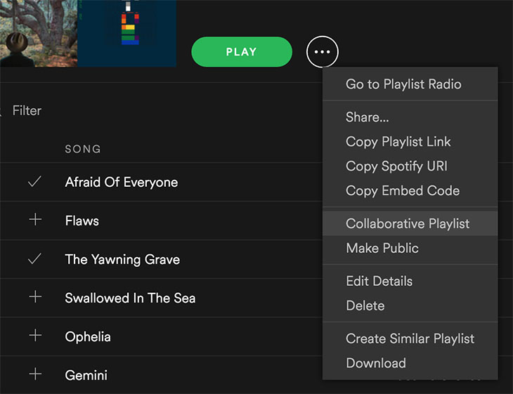 Cộng tác tạo playlist