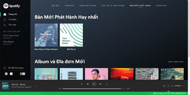 Nghe Spotify trên Website