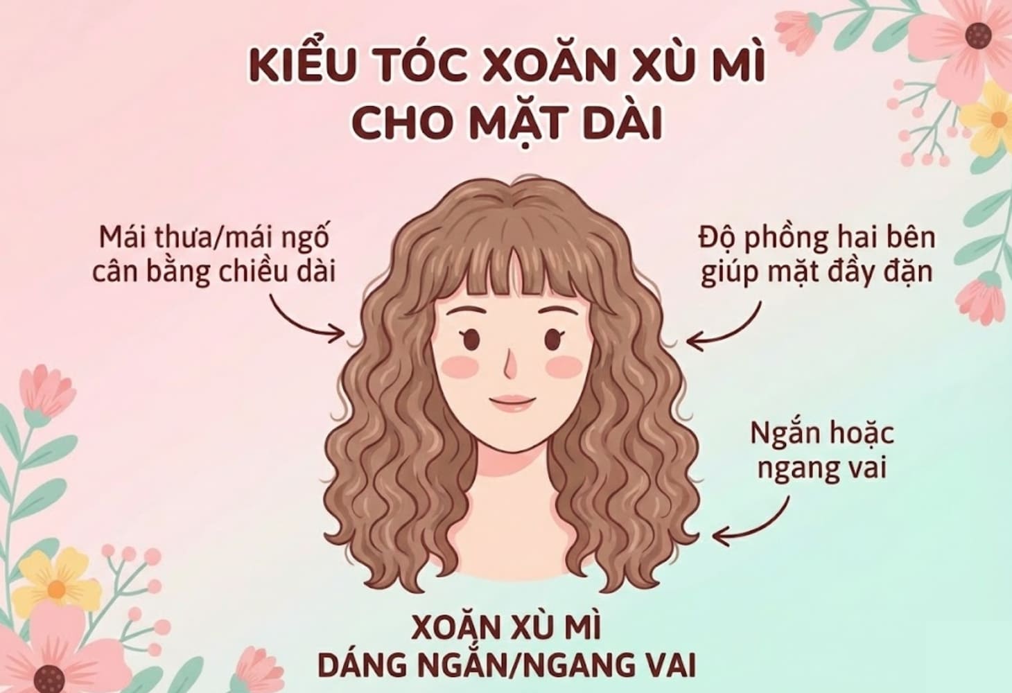 Cách chọn kiểu tóc hippie cho gương mặt dài