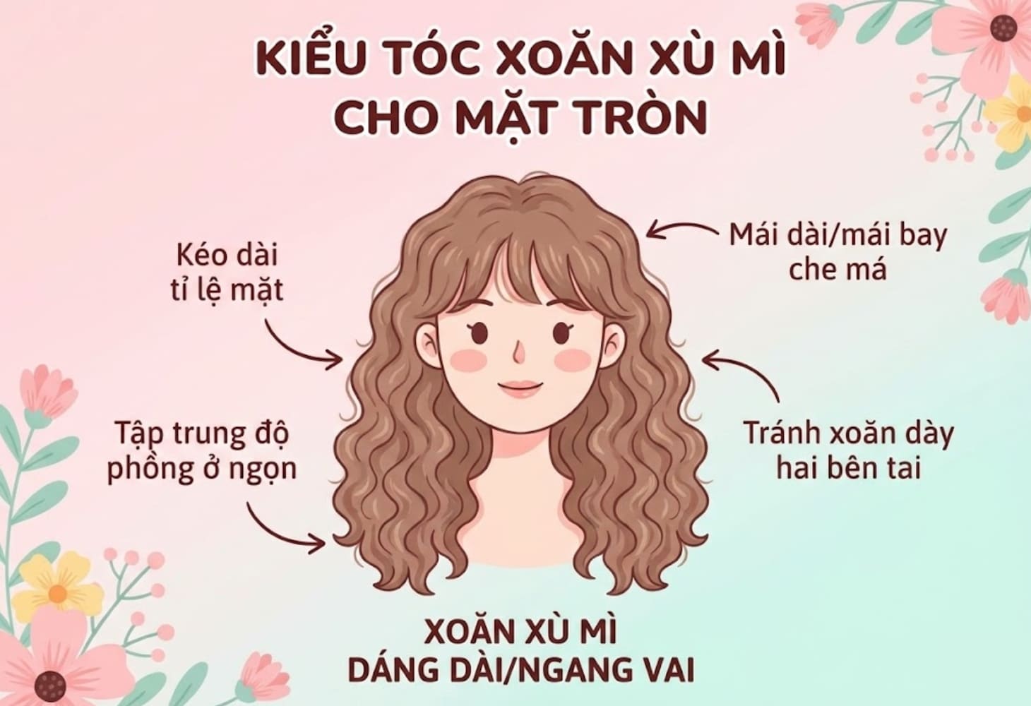 Cách chọn kiểu tóc hippie cho gương mặt tròn