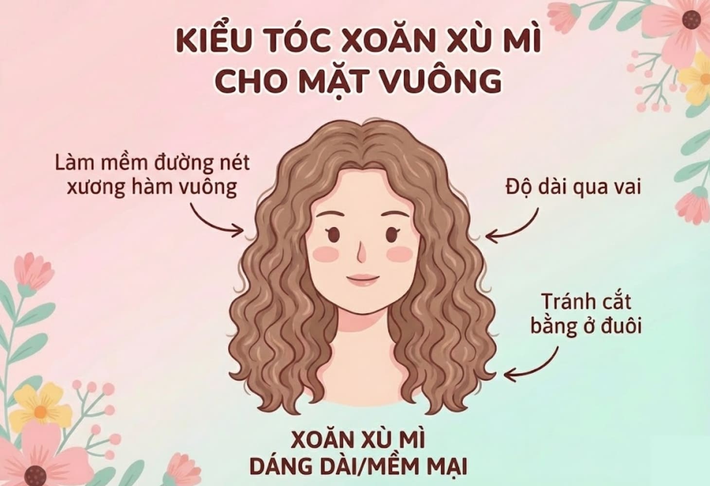 Cách chọn kiểu tóc hippie cho gương mặt vuông