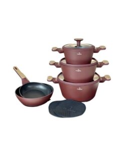 Bộ nồi 10 chi tiết Berlinger Haus BH/8305 màu đỏ - Leonardo collection