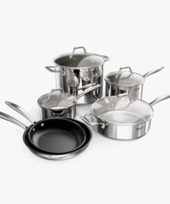Bộ nồi inox Ciwete set 6 món (2 chảo chống dính, 1 quánh, 1 nồi chảo, 2 nồi)