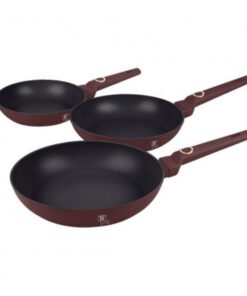 Bộ 3 chảo Berlinger Haus BH/8048 3pcs Frypan Set 20 - 24 - 28cm màu đỏ mận - Leonardo Collection