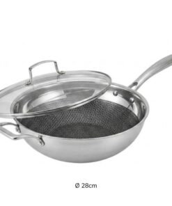 Chảo sâu lòng tổ ong La Gourmet 28cm có quai (vung kính)