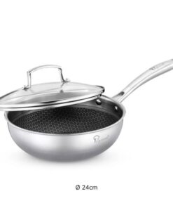Chảo sâu lòng tổ ong La Gourmet 24cm (vung kính)