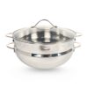 Chảo inox sâu lòng Ciwete series Royal Knight màu vàng đồng 32cm kèm xửng hấp