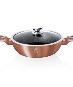 Nồi chảo 2 quai cầm có nắp Berlinger Haus BH/1519N 28cm lớp chống dính bằng đá - màu rose gold