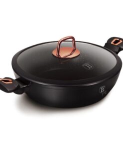 Nồi chảo 2 quai cầm có nắp Berlinger Haus BH/1640N 28cm lớp chống dính bằng đá - màu đen/rose
