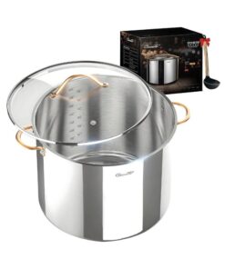 Nồi luộc gà Inox Ciwete 32cm vung kính