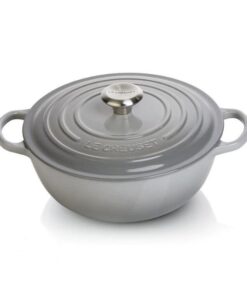 Nồi gang sâu lòng LeCreuset La Marmite, schwarzes Interieur, 26cm Mist Grey (màu ghi, lòng đen)