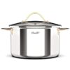 Nồi inox Ciwete Royal Knight Wok 32cm vung kính