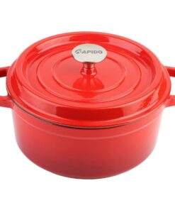 Nồi gang tráng men Ciwete Elegante Princess 24cm Vermilion Red màu đỏ dâu