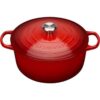 Nồi gang LeCreuset Bräter oval Doufeu 32 cm Kirsche (nắp đựng đá để nấu chậm) - màu đỏ