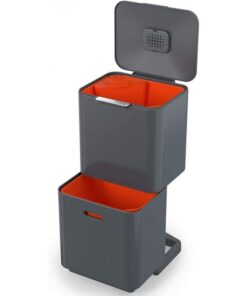 Thùng rác 2 ngăn Joseph Joseph 30061 Totem Max 60L Waste & Recycling Bin Stone