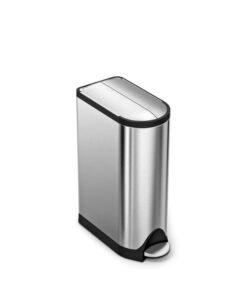 Thùng rác đạp chân nắp mở hình cánh bướm Simplehuman CW2058 18L màu inox