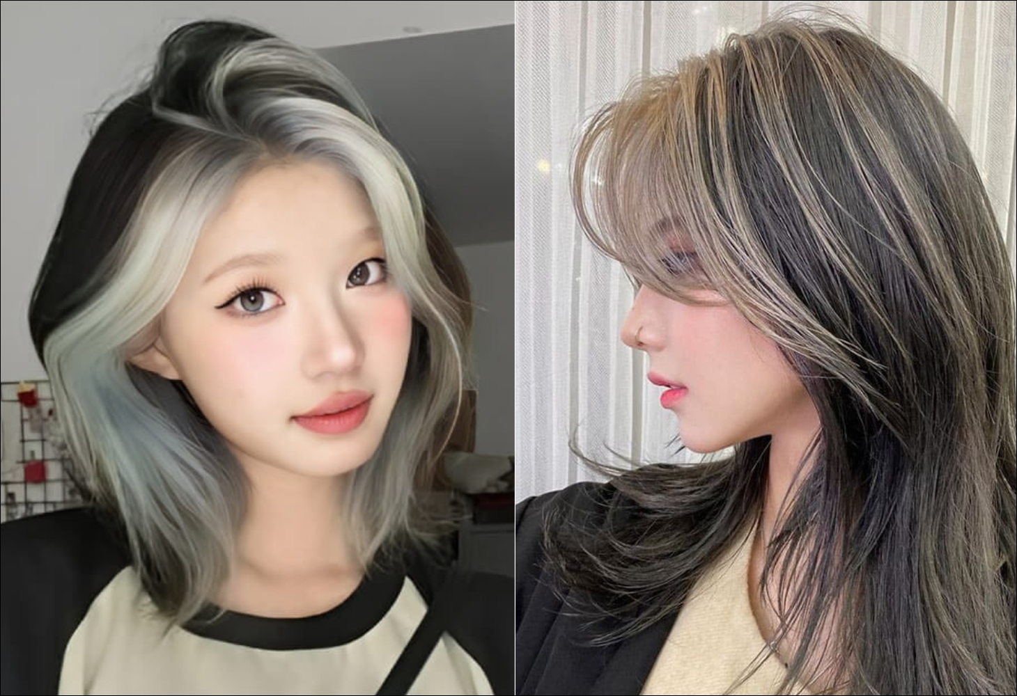 Tóc mái bay nhuộm highlight phô trương nét cá tính của cô gái